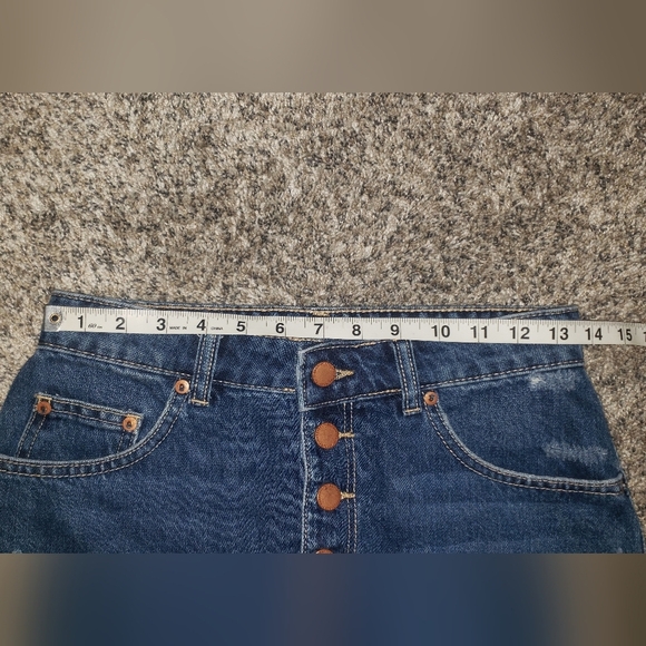 Roxy| Denim Button-Up Mini Skirt - Picture 3 of 6